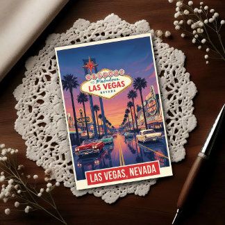 Postal 1960s Vintage Las Vegas Travel 