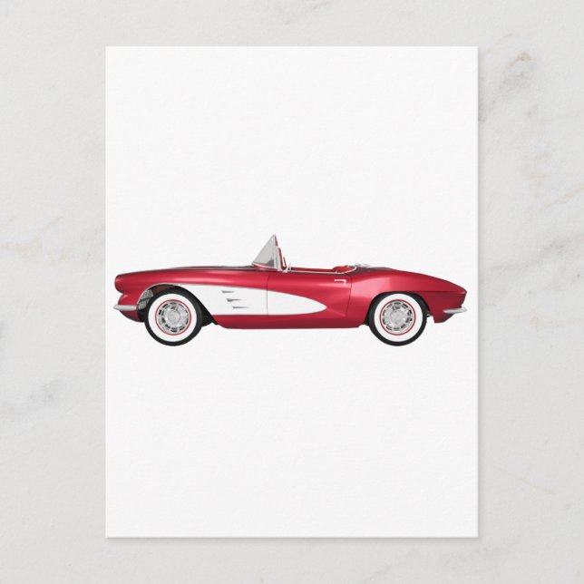 Postal 1961 Corvette C1: Candy Apple Finish: (Anverso)