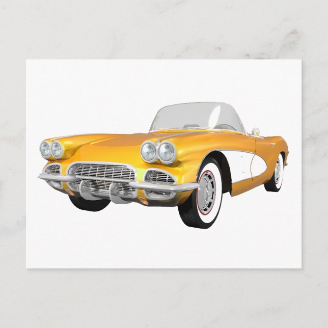 Postal 1961 Corvette C1: Fin amarillo: (Anverso)