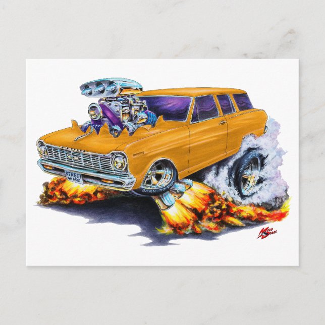 Postal 1962-65 Carro Naranja Nova (Anverso)
