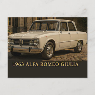 Postal 1963 Alfa Romeo Giulia Clásico Sedán Deportivo Ita
