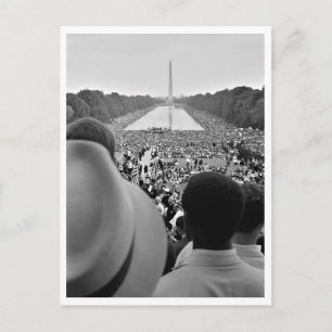 Postal 1963 Marcha en Washington Restaurada Estanque
