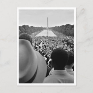 Postal 1963 Marcha en Washington Restaurada Estanque