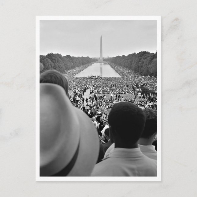 Postal 1963 Marcha en Washington Restaurada Estanque  (Anverso)