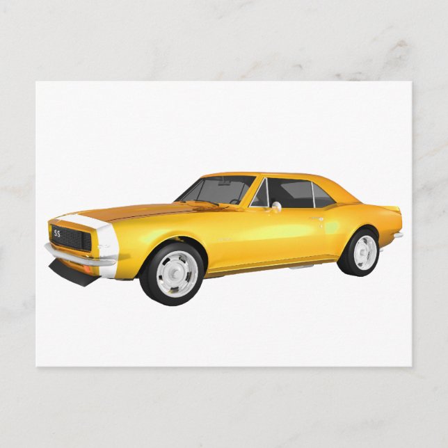 Postal 1967 Camaro SS: Fin amarillo: Modelo 3D: (Anverso)