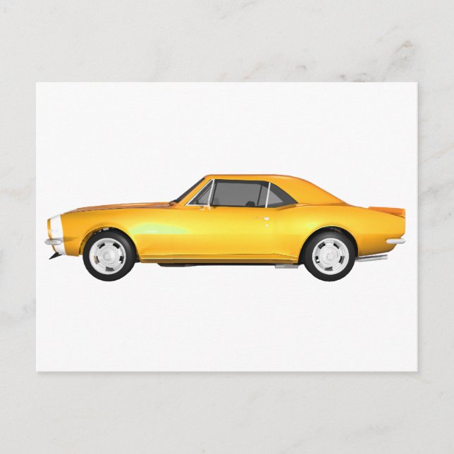 Postal 1967 Camaro SS: Fin amarillo: Modelo 3D: (Anverso)