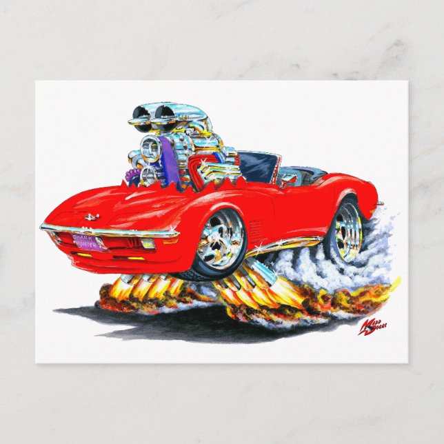 Postal 1968-72 Corvette Red Convertible (Anverso)