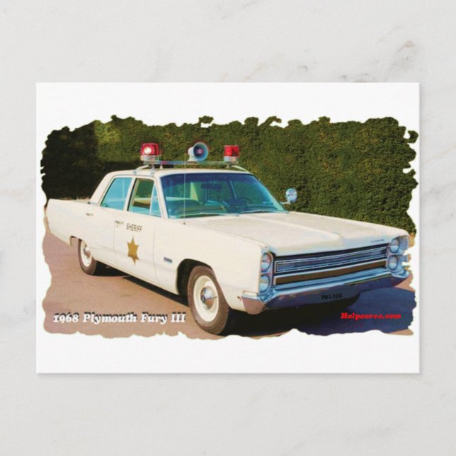 Postal 1968 Furia de Plymouth III (Anverso)