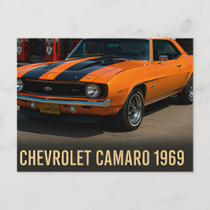 Postal 1969 Chevrolet Camaro Coche Muscle Americano de Ca