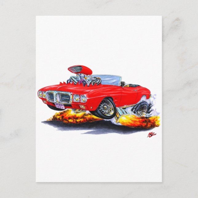 Postal 1969 Firebird Red Convertible (Anverso)