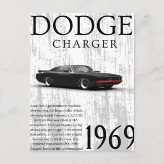 Postal 1969 vintage car 