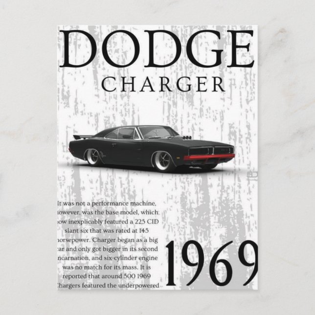 Postal 1969 vintage car  (Anverso)