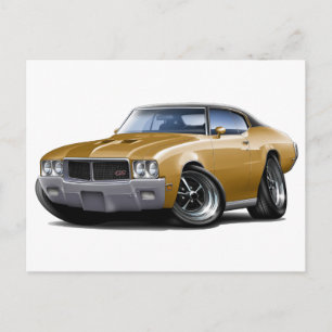 Postal 1970-72 Buick GS Gold Black Top Car