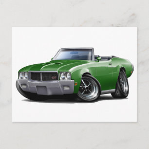 Postal 1970-72 Buick GS Green Convertible