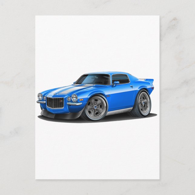 Postal 1970-73 Camaro Blu/Wht Car (Anverso)