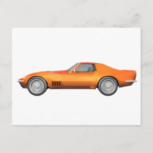 Postal 1970 Corvette Sports Car: Fin Naranja: