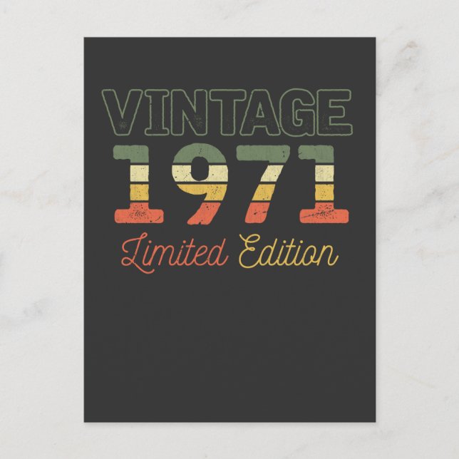 Postal 1971 50 años de edad Cumpleaños 50 (Anverso)