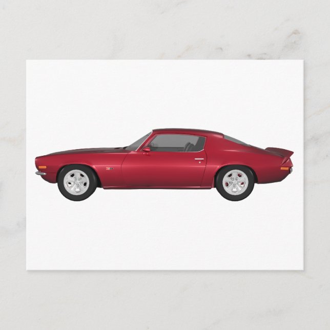 Postal 1972 Camaro: Muscle Car: Candy Apple Finish: (Anverso)