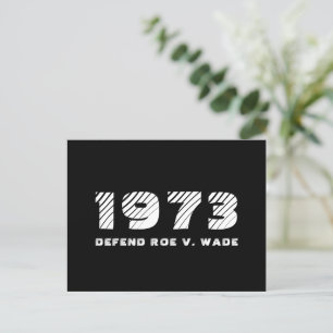 Postal 1973 Defend Roe v. Wade vintage typography black