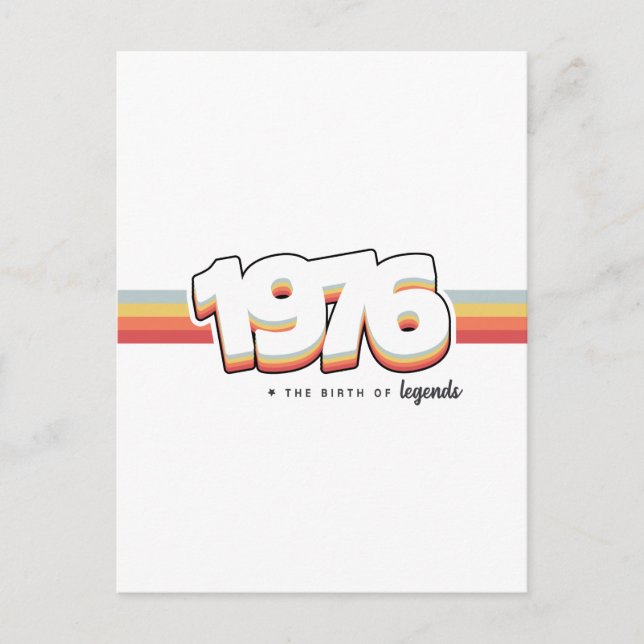 Postal 1976 El nacimiento de leyendas (Anverso)