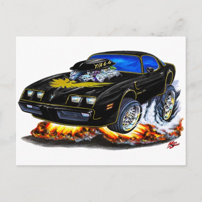Postal 1979-81 Trans Am Black-Gold Car (Anverso)