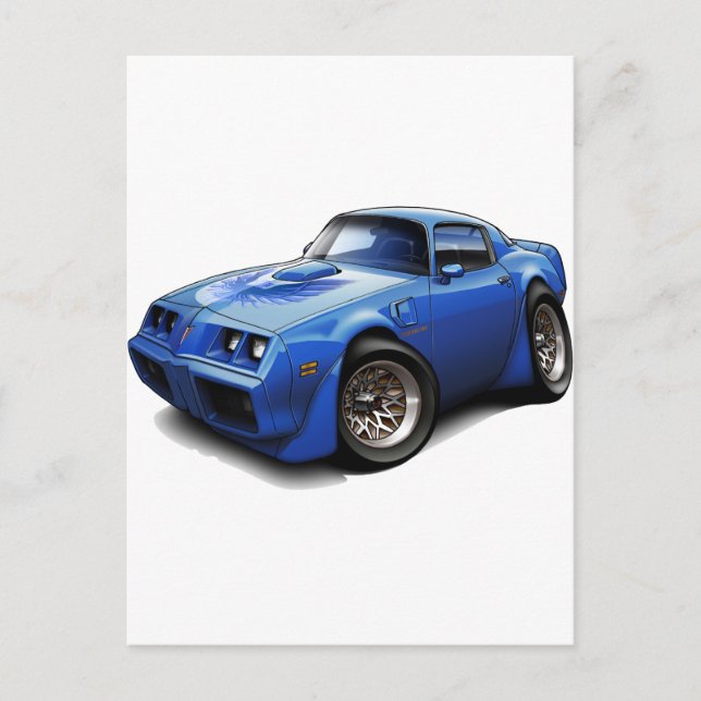 Postal 1979-81 Trans Am Blue Car (Anverso)