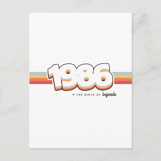 Postal 1986 El nacimiento de leyendas (Anverso)