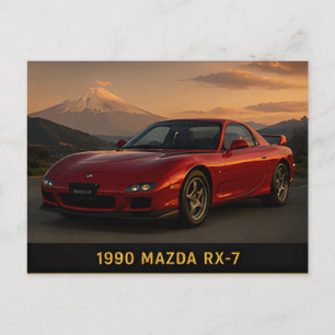 Postal 1990 Mazda RX-7 Clásico Deportivo Rotativo Japonés