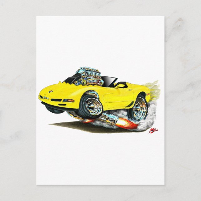 Postal 1998-2004 Corvette Amarillo convertible (Anverso)