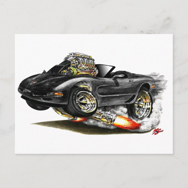 Postal 1998-2004 Corvette Black Convertible (Anverso)