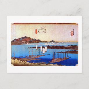 Postal 19. 江 尻 宿, 広 重 Ejiri-juku, Hiroshige, Ukiyo-e