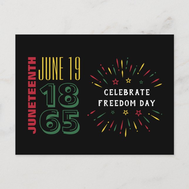 Postal 19 de junio de 1865 Fuegos artificiales de histori (Anverso)