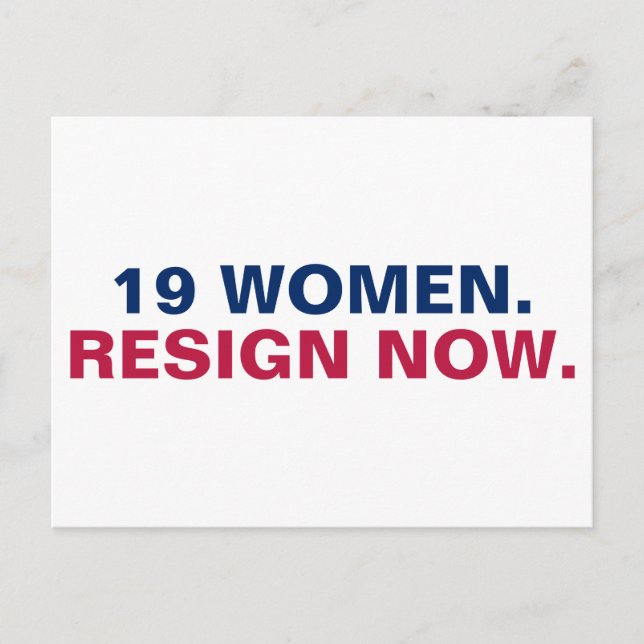 Postal 19 mujeres renuncian ahora (Anverso)