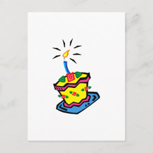 Postal 1.ª tarta de cumpleaños