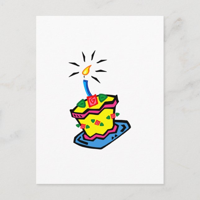 Postal 1.ª tarta de cumpleaños (Anverso)