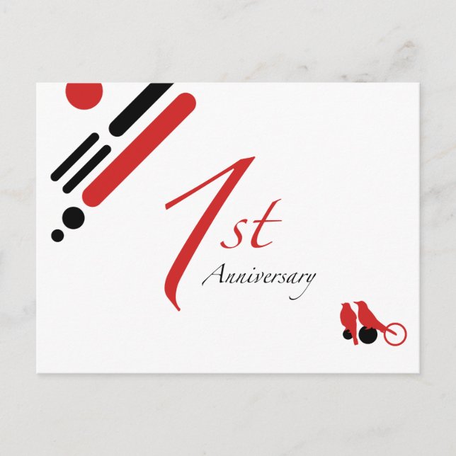 Postal 1.ᵉʳ Aniversario (aves mod) (Anverso)