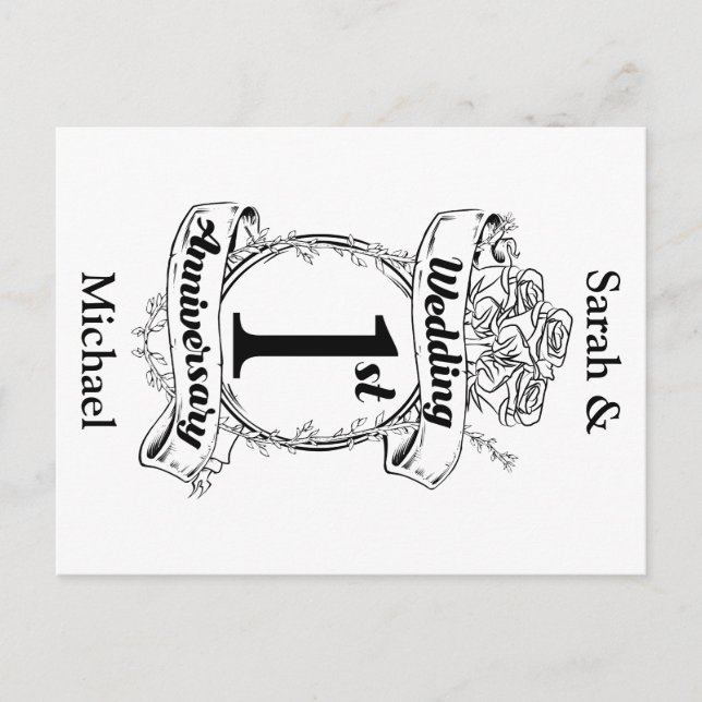 Postal 1.ᵉʳ Aniversario Boda (Anverso)