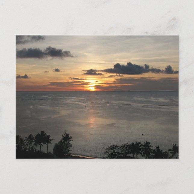 Postal 1.ᵉʳ atardecer en Guam (Anverso)