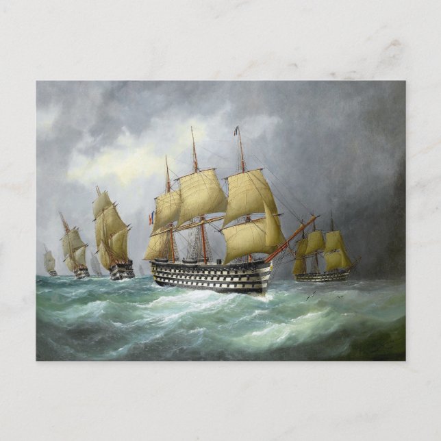 Postal 1.ᵉʳ buque de guerra de vapor 1884 (Anverso)