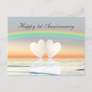 Postal 1.ᵉʳ Corazón de papel de aniversario