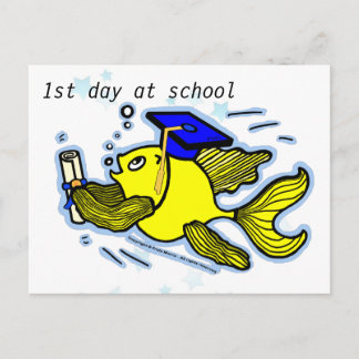 Postal 1.ᵉʳ día en la escuela gracioso lindo personalizad