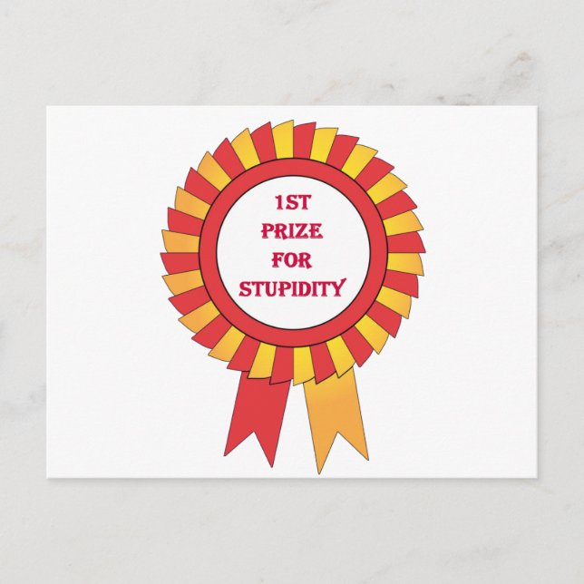 Postal 1.ᵉʳ premio a la estupidez (Anverso)
