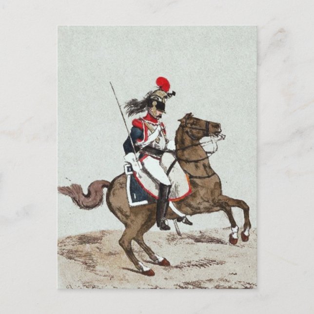 Postal 1.ᵉʳ Regimiento de los Cuirassiers (Anverso)