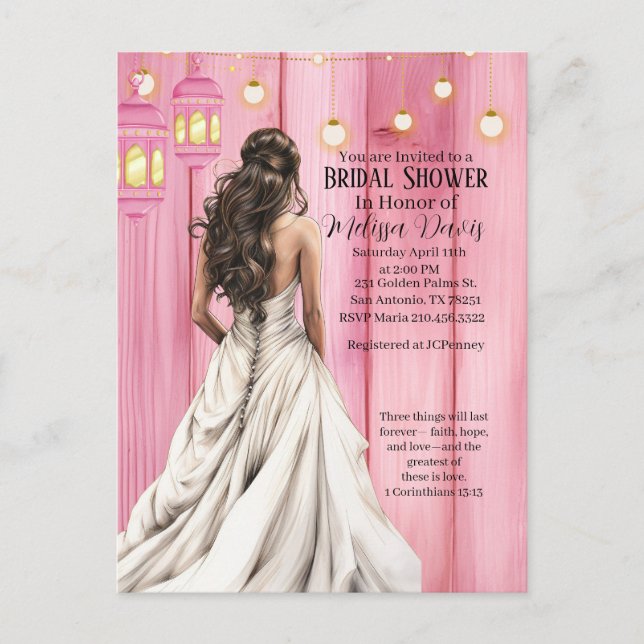 Postal 1 Corinthians 13:13 Bridal Shower Invitation (Anverso)