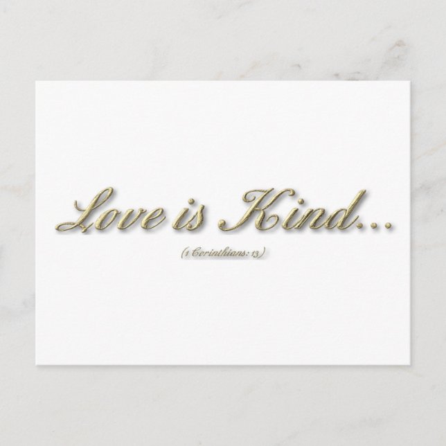 Postal 1 Corinthians 13 - Amor es amable (Anverso)