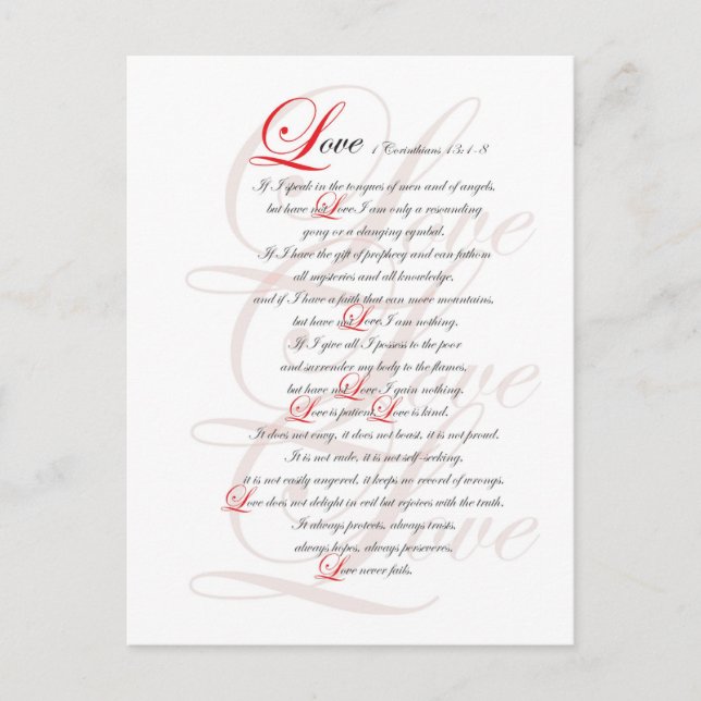 Postal 1 Corintios 13 (Anverso)