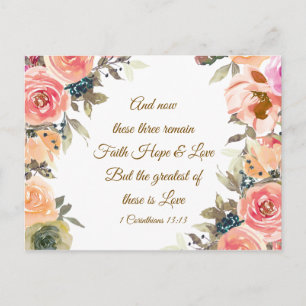 Postal 1 Corintios 13:13 Fe Esperanza Amor Versículo de l