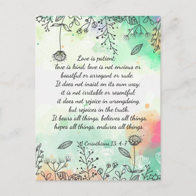 Postal 1 Corintios 13: 4-7 (Anverso)