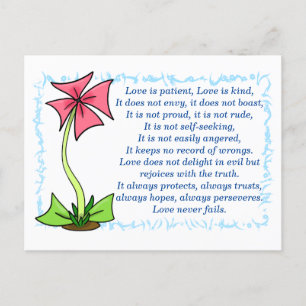 Postal 1 Corintios 13:4-8a El Amor