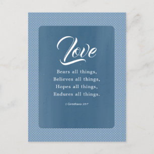 Postal 1 Corintios 13:7 El amor todo lo soporta